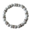 White pearls Stretchabl Bracelet with Rhinestones