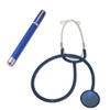Flat head stethoscope blue with aluminium light blue