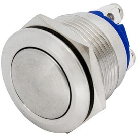 Lumonic Stainless Steel Push Button Flat 16 mm Diameter Button I Dimensions: Screw Connection 250V 3A I Vandal Proof According to IP65 Standard