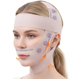 Lifting de Cara Correa, Faja Facial 2 en 1 Reutilizable, Doble Banda Ajustable, Hay 3 Formas de Levarlo, Facial Reductor de Papada y Flacidez Materia Transpirable para Uso Diario y Nocturno