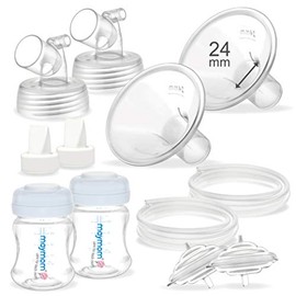 Piezas de extractor Maymom compatibles con accesorios Spectra S2 Spectra S1, Embudo de 24 mm (Embudo desmontable y conector), piezas de reemplazo no originales Spectra, embudo Spectra, biberón, válvula tipo duckbill