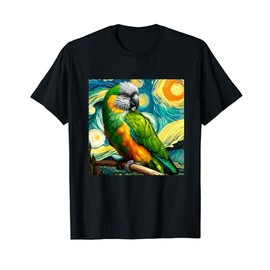 Senegal Parrot Owner Bird Breeder Starry Night Van Gogh Art T-Shirt