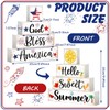 Saysurey 4 Pcs Reversible 4th of July/Summer Wooden Tabletop Decor