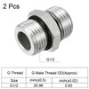 PATIKIL G1/2 x G1/2 Male Thread Pipe Adaptor 2 Pack
