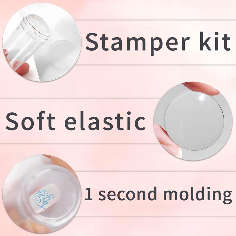 French Tip Tool,Nail Art Stamper Kit for DIY together,Home Manicure