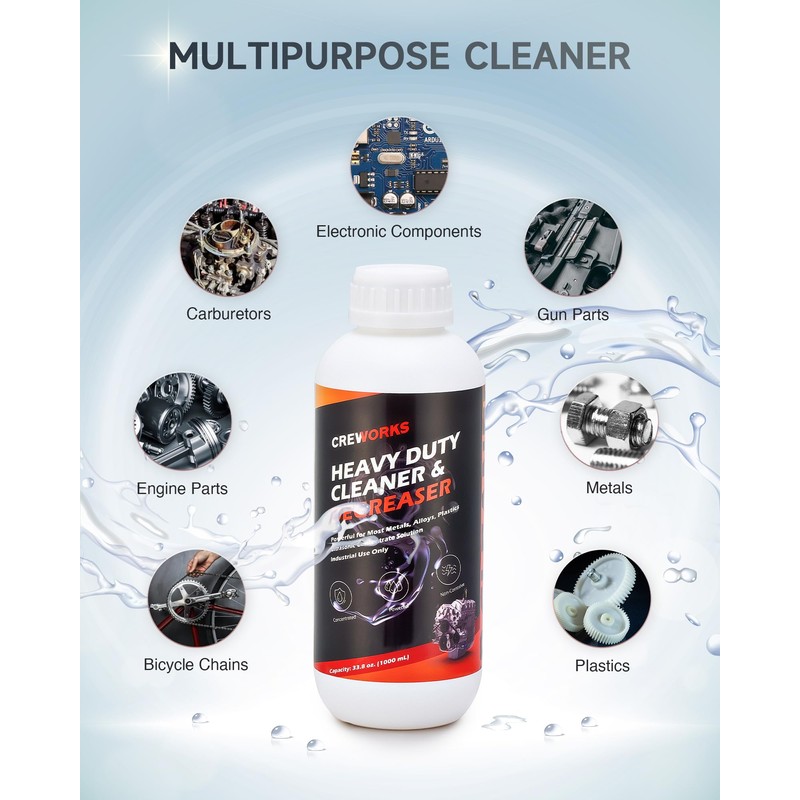 CREWORKS Ultrasonic Cleaner Solution for Carburetors and Engine Parts, 34