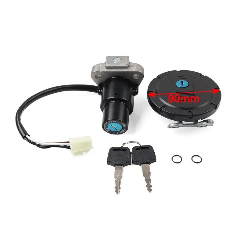 Reckkiiaotu Motorcycle Ignition Switch Lock Set w/Keys - Igntiton Swtich(4-Wires)