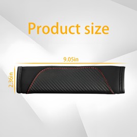 LKAHG 2PCS Car Seatbelt Pads, Auto Shoulder Belt Seatbelt Shoulder Strap Covers, Carbon Fibre Leather Vehicle Interior Seat Belt Comfort Guard Accessories, Universal for RV, SUV, Truck (Black)