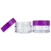Beauticom 20G/20ML Clear Round Sample Container Jars with Purple Lids