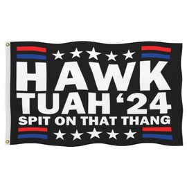 Hawk Tuah Spit On That Thang Flag 3x5 FT, Outdoor Polyester Flags, Double Stitched Flags with Brass Grommets and Stronger Header. (3X5)