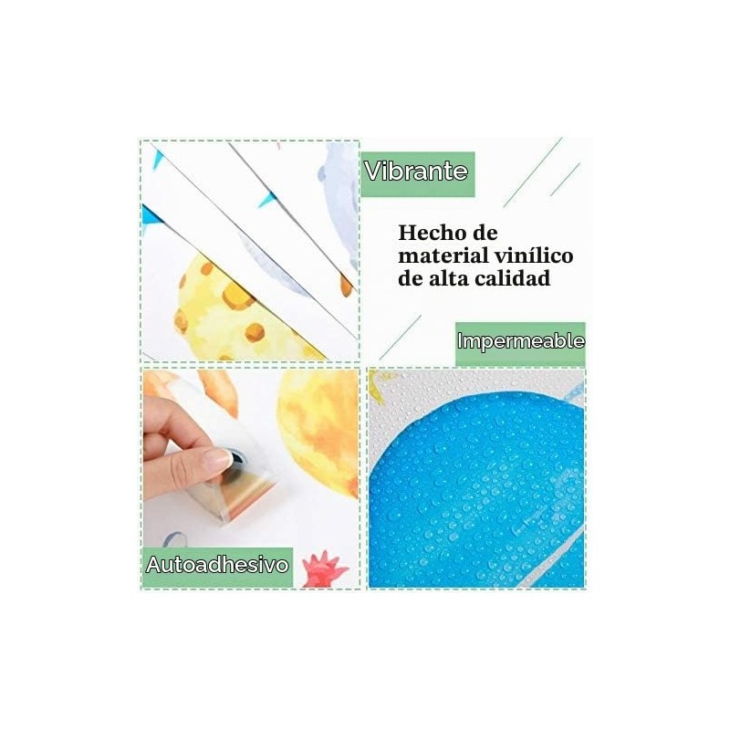 Zonon - Pegatinas de pared para espacio exterior, 6 hojas,