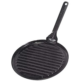 La Ideal Round Enamelled Roast Pan, 22 cm, Steel, Black
