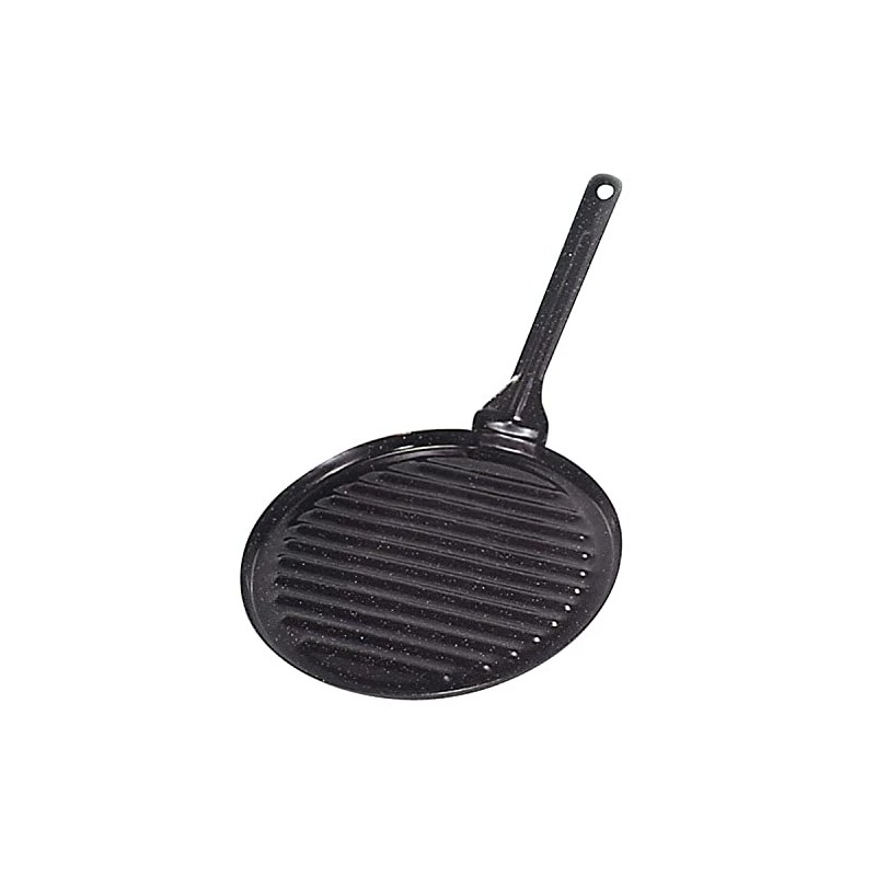 La Ideal Round Enamelled Roast Pan, 22 cm, Steel, Black