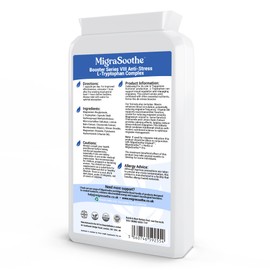 MigraSoothe L-Tryptophan Complex Booster Series VIII – Anti-Stress Formula for Migraine Calm and Relaxation – 120 Vegan Capsules (120)