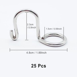HLIWS Clothes Hanger Connecting Hooks - Pack of 25 Stainless Steel Space-Saving Clothes Hangers Connectors Cascade Connection Hooks for Wardrobes