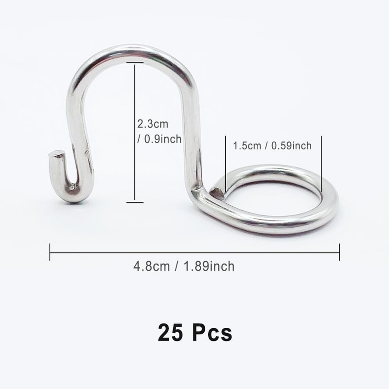 HLIWS Clothes Hanger Connecting Hooks - Pack of 25 Stainless