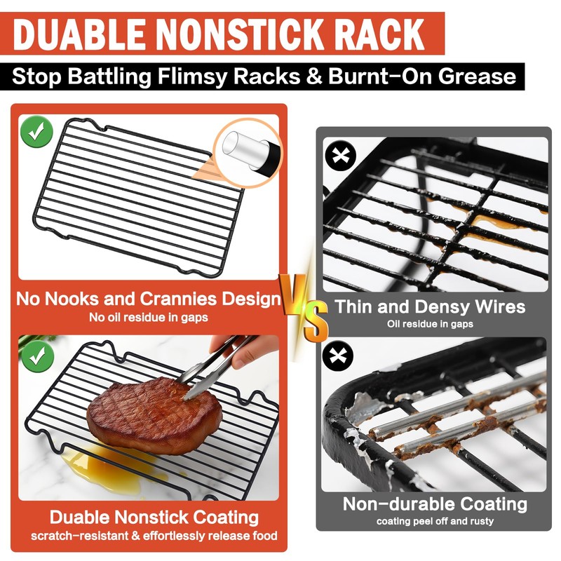 Roasting Rack,Heavy Duty Turkey Rack Insert for Roasting Pan,Fit for