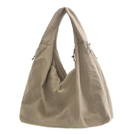 KAMEILONG Large Nylon Hobo Bag Women Crescent Shoulder Bag Vintage Tote Bag Casual Shopper Handbag for Women (Khaki)