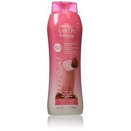 Belcam Bath Therapy 3 in 1 Body Wash, Bubble Bath and Shampoo, Strawberries & Cream, CREAMY WHITE, 32 Fl Oz
