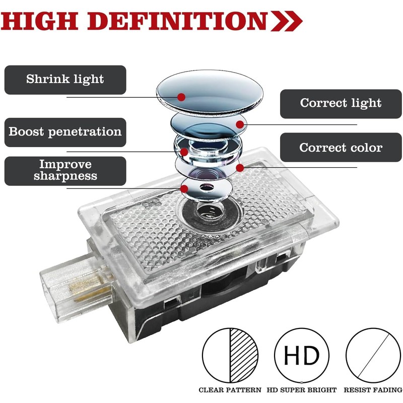 2Pcs Car Door Light Projector Ghost Shadow Lights, Laser Welcome