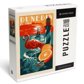 Dunedin, Florida, Woodblock (1000 Piece Puzzle, Challenging Jigsaw Puzzle for Adults, Made in USA)