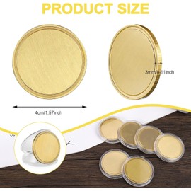 Pack of 20 Brass Blank Coins, 40 mm DIY Brass Coin, TOOSOAR Material for Fibre Laser Engraving Machine