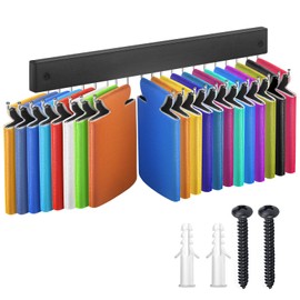 ProtectHobby Can Cooler Sleeves Holder Magnetic for Fridge, Wall Mount Beer Sleeves Dispenser Organizer 20 Hooks