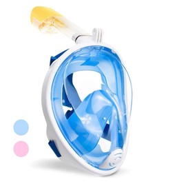 Diving mask with 180 ° Field of View, Full-face Snorkeling mask, Anti-Fog / Leak-Proof Diving mask, Full-face mask(S/M)