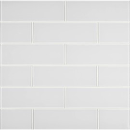 MSI Ice Glass 4 inch x 12 inch Glass Subway Tile for Kitchen Backsplash, Wall Tile for Bathroom, Shower Wall Tile, 4x12 inch Mosaic Tile, White-Cool