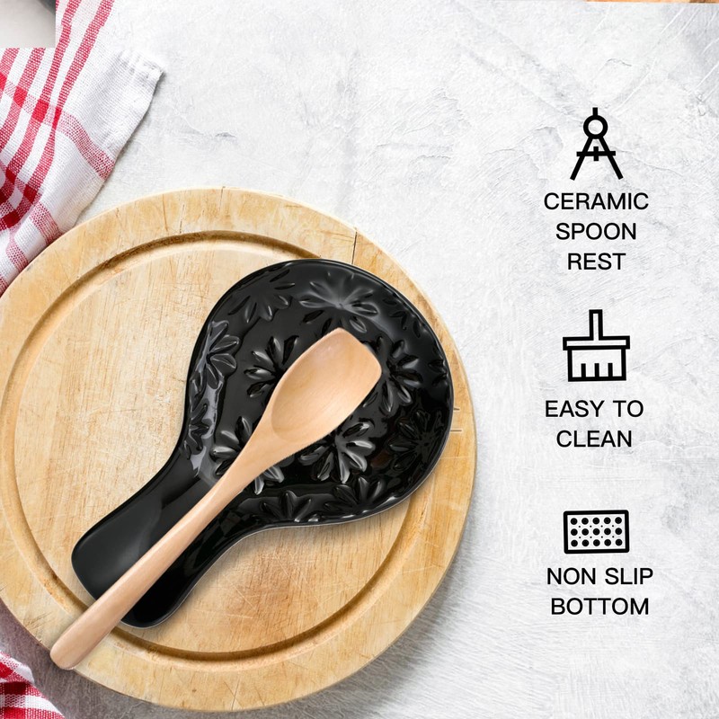 Cooking Spoon Rests for Stove Top, Ceramic Spoon Rest for