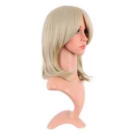 MapofBeauty 16 Inch/40 cm Fashion Short Side Bangs Synthetic fiber Hair BOB Women Wig (Blonde)