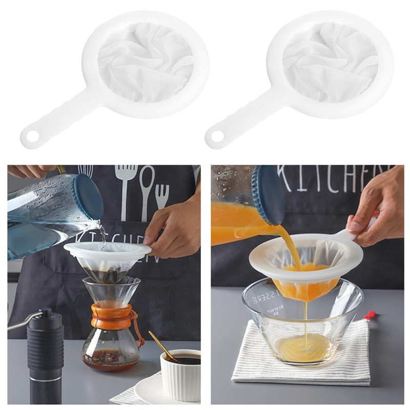 2-Piece 200-Mesh Ultra-Fine Juice Strainer Set, Smooth Fine Mesh for