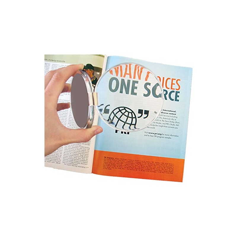 Rucci 3-in-1 Magnifying Compact Mirror, Clear Acrylic, 4 Inch Diameter