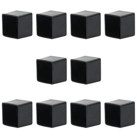 25mm Black Plastic Covers, Square End Caps for Tube Chairs Desks Tables Foot Furniture Pipe, 10 Pcs