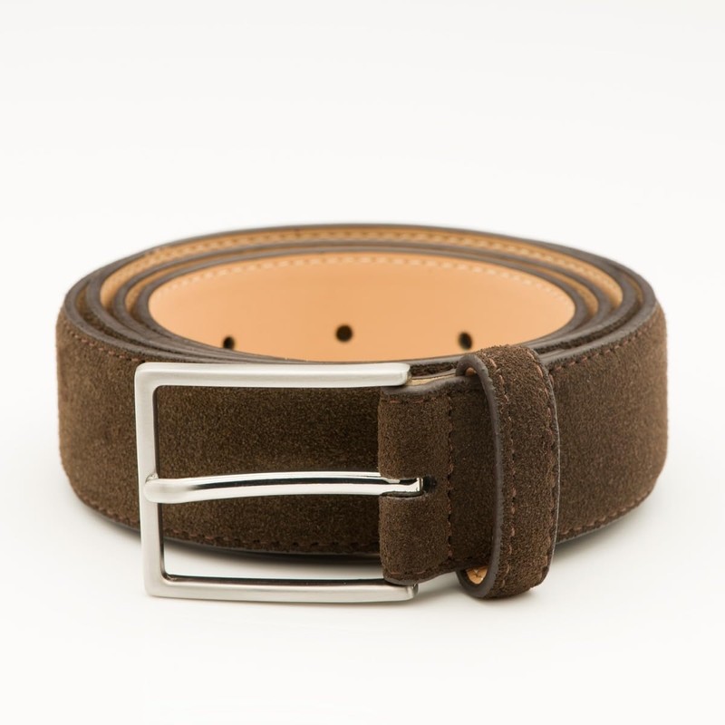 Riemen & Co Bobby Men's Belt Suede Dark Brown Width