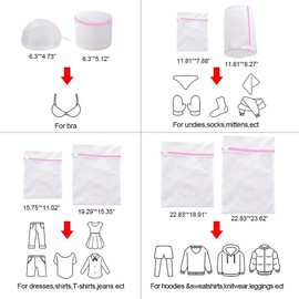 YL TRD 8-Pack Bolsas de Lavandería, bolsas de malla de lavandería para delicados, Bolsa de almacenamiento para viajes, Lavado De Ropa Bolsas, Blusa, Sujetador, Calcetería, Ropa interior, Calcetines Color Blanco, 11 Count, Pack Of 124, Para Delicados, Alma