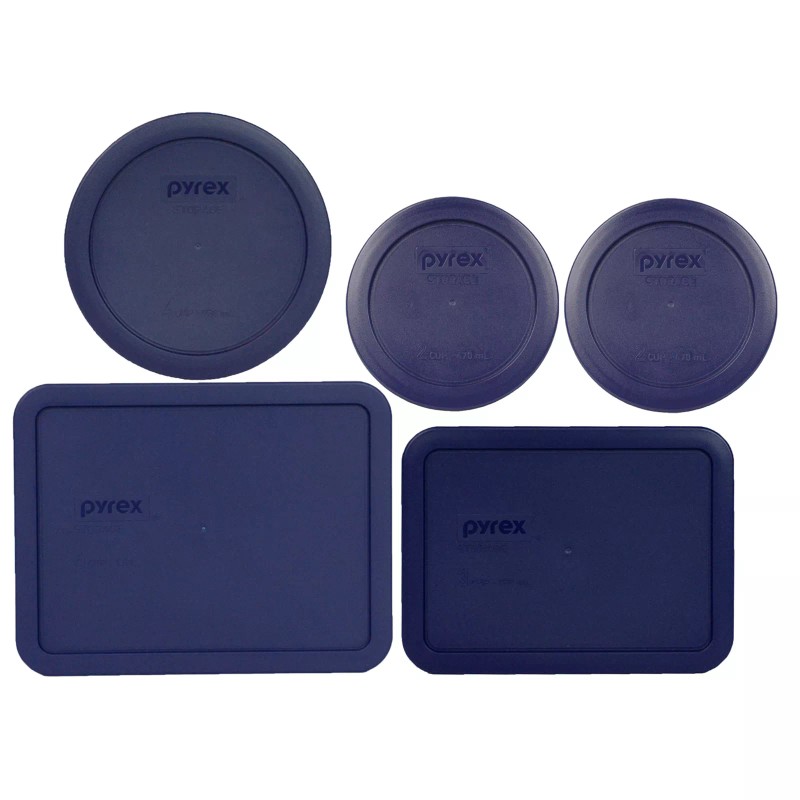 Pyrex (2) 7200-PC (1) 7201-PC (1) 7210-PC (1) 7211-PC Blue