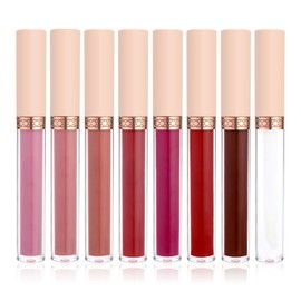 8 Colors Lip Tint Stain Set,Mini Liquid Lipstick Moisturizing Long Lasting Plumping High Pigmented Lip Gloss Set,Lightweight Non-Stick Cup Matte Lipstick for Waterproof Cheek and Lip Tint Makeup