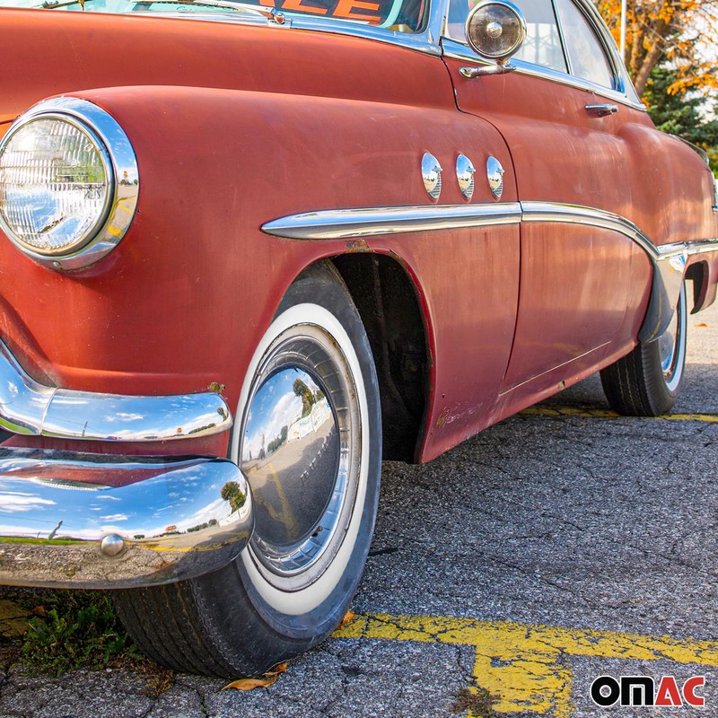 OMAC 4x White Wall Tire Insert 16" Rims Sidewall Set