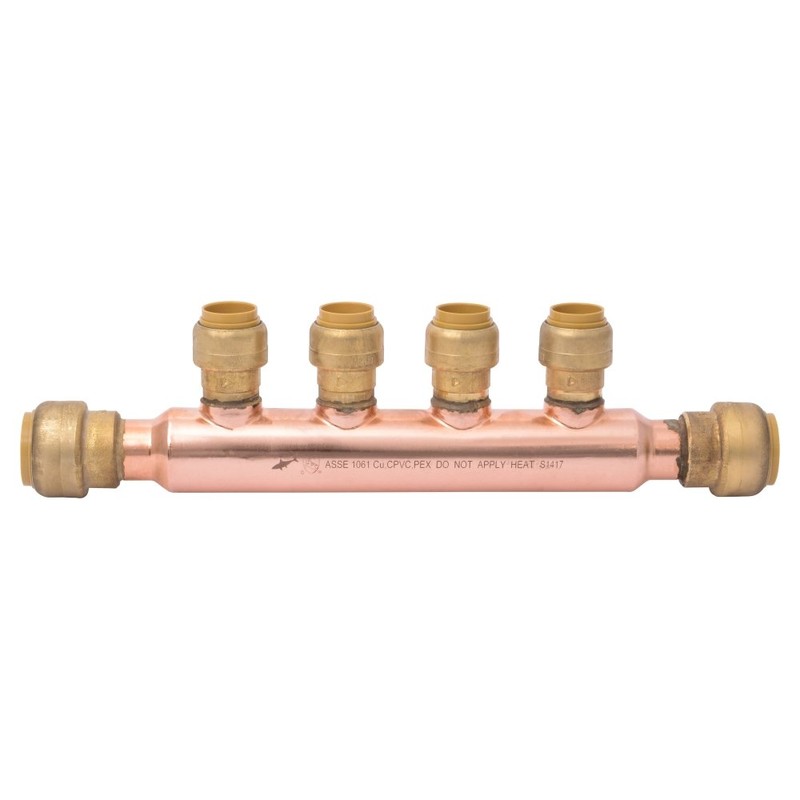 SharkBite 25554LF Manifolds with Push-Fit Branches, Brass