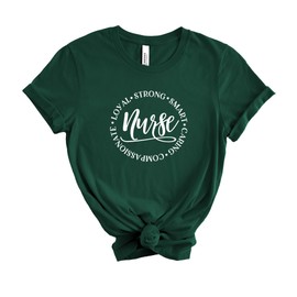 Nurse Appreciation T-Shirt, 100% Cotton Unisex Tee, All Sizes, Variety of Colors, Ideal Gift for Nurses and Medical Workers, Strong Smart Caring