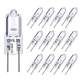 GY6.35 Light Bulbs 12V 20W JC T3/T4 Bi-pin GY6.35 Capsule Bulbs 12 Pack Crystal Clear Halogen Bulb 2 Pin Dimmable 2700K Warm White with 2 Prong GY6.35 Base for Pendant Light, Chandelier, Table Lamp