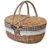 Wicker Picnic Basket with Lid and Handle Sturdy Woven Body