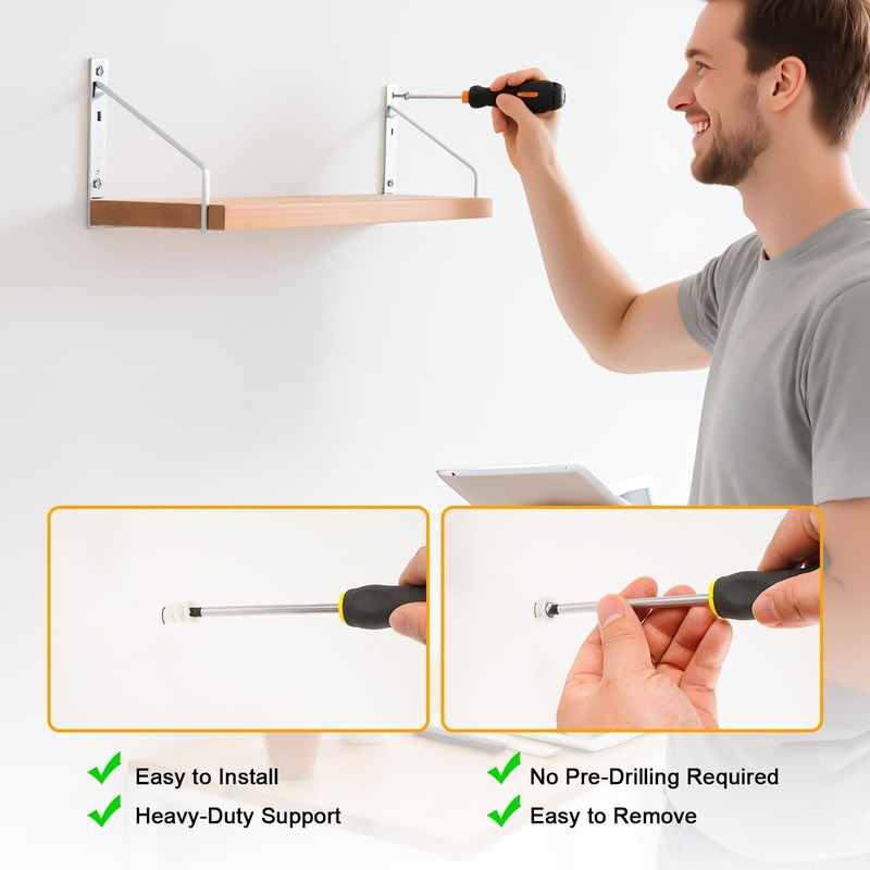 KURUI #8 Self Drilling Drywall Anchors with Screws Kit, Heavy