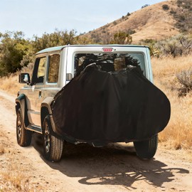 Wothsi Bike Cover for 2 Bikes (82"x37"x46") - Waterproof Rear Rack Bicycle Cover, Heavy Duty Hitch Bike Rack Storage for Travel and Outdoor Transport