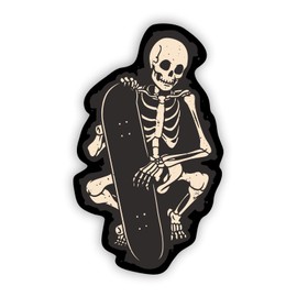VulgrCo Skateboard Skater Skeleton Funny Sticker Vinyl Waterproof UV Resistant Decal for Phones Laptops Water Bottles Tumblers Boats Cars Trucks Windows Kayak 3" inch Bumper Stickers