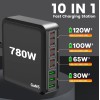 GUSISHU 780W USB C Charger Block Fast 10-Port USB C