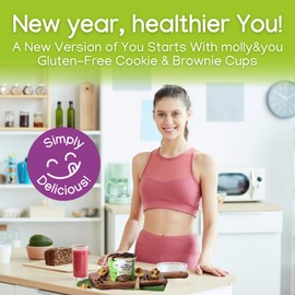 Molly And You Double Chocolate Chip Gluten-Free Brownie Cup (Pack Of 6) - Microwave Brownie Mix in a Cup, Single Serve Dessert Cup Snack - non-GMO, Dairy-Free