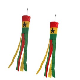 Ghana Ghanaian Flag WindSock 2 Pack Stripes Wind Socks For Yard And Garden Flag,Front Porch Hanging Waterproof Suitable For Every Season,40Inch.
