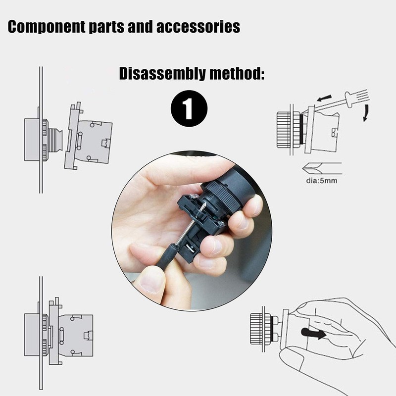 Set of 2 Momentary Push Button Switch Start/Stop Red Green
